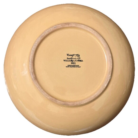 WILLIAMS-SONOMA Pasta Large Bowl "FIG"9.5’ Vintage, Crafted In Italy -2011 - Picture 15 of 15